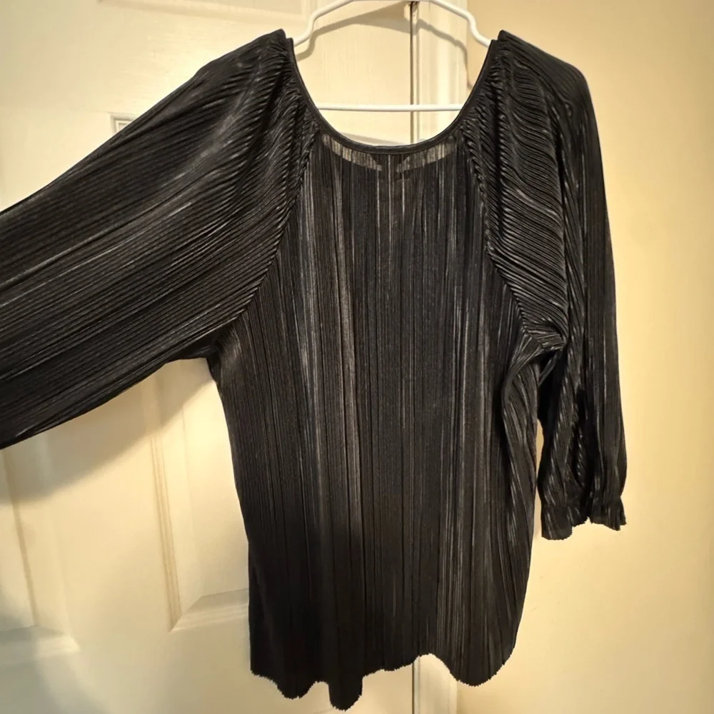 Cato Black Pleated Blouse - Picture 5 of 8
